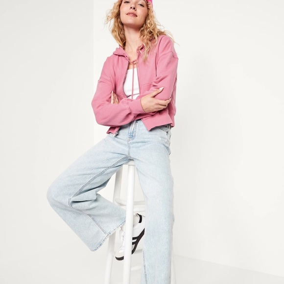 NWT OLD NAVY Fleece Full-Zip Hoodie Color: Rose Gold
drawstring hood - Picture 4 of 6